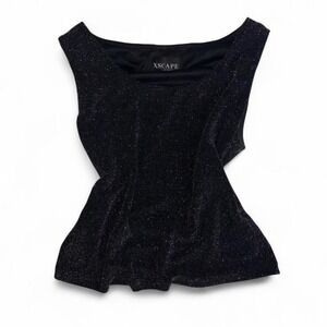 ✨ Vintage 90s Glittery Black Shimmer Minimalist Tank Top ✨